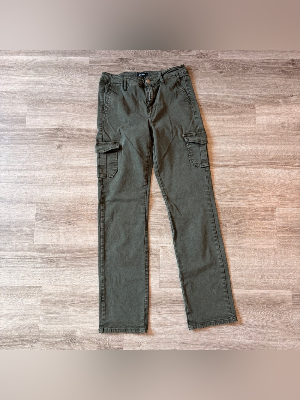 Well Worn dark green cargo denim jeans